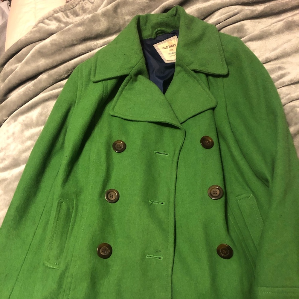 Green old navy trench coat